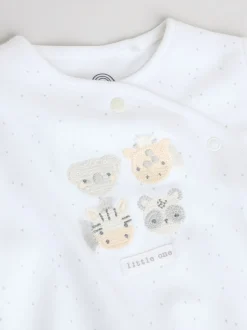 Babypakjes En Babypyjama's|Next - Verpakking van 3 babypyjama's (0-2jr) Wit met safariprint