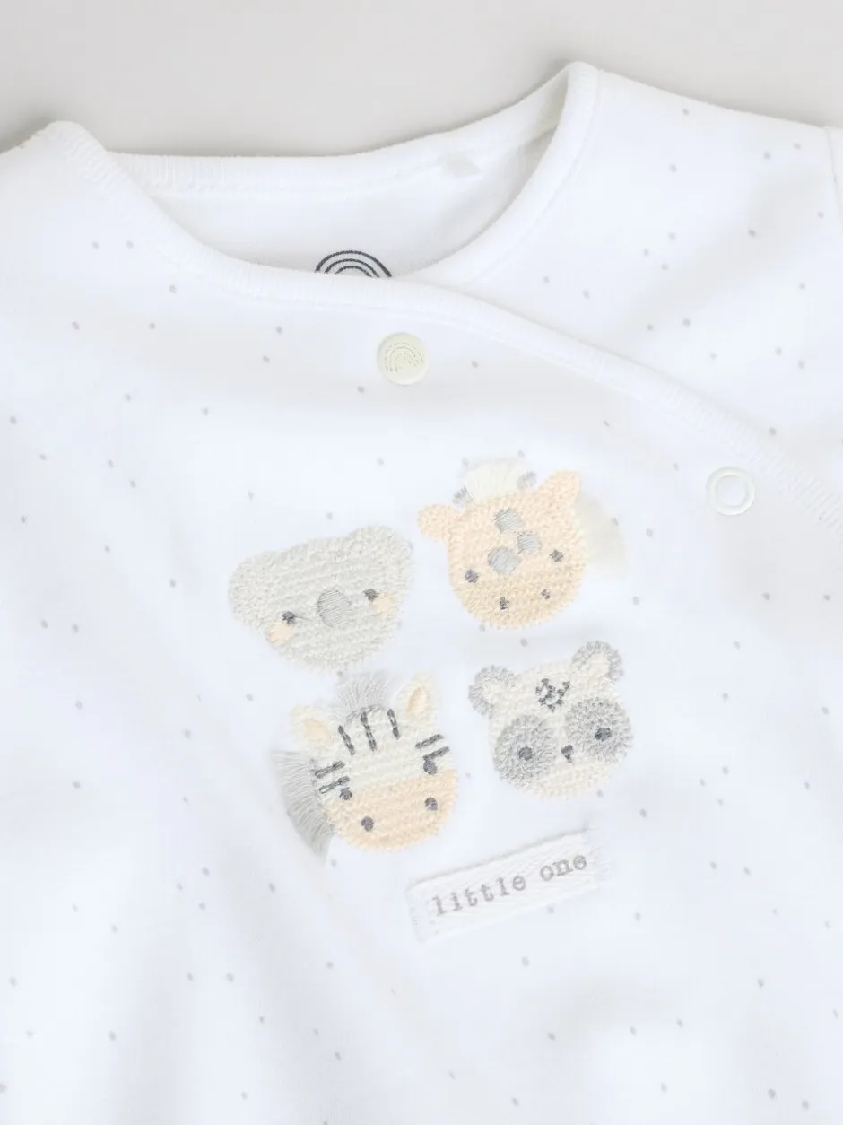Babypakjes En Babypyjama's|Next - Verpakking van 3 babypyjama's (0-2jr) Wit met safariprint