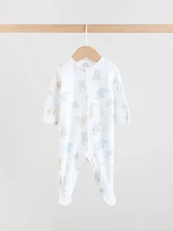 Babypakjes En Babypyjama's|Next - Verpakking van 3 babypyjama's (0-2jr) Wit met safariprint