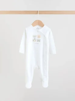 Babypakjes En Babypyjama's|Next - Verpakking van 3 babypyjama's (0-2jr) Wit met safariprint