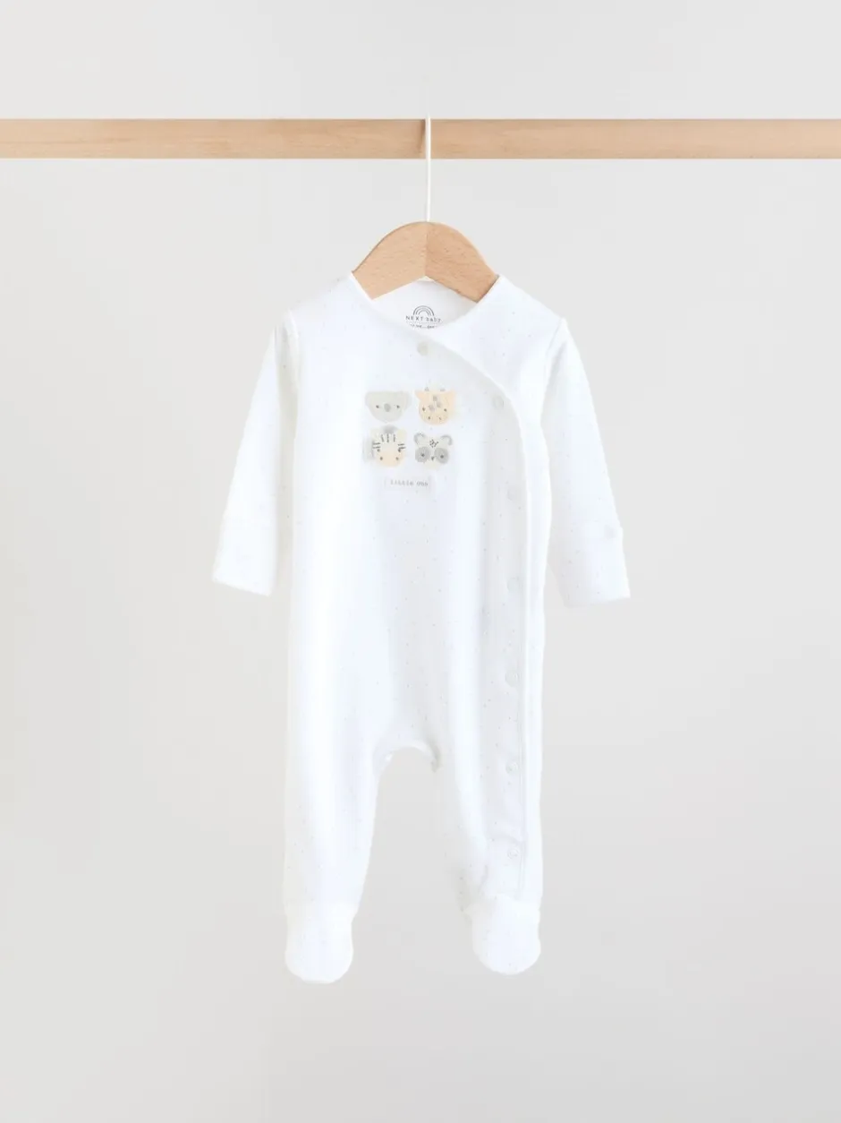 Babypakjes En Babypyjama's|Next - Verpakking van 3 babypyjama's (0-2jr) Wit met safariprint
