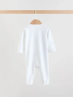Babypakjes En Babypyjama's|Next - Verpakking van 3 babypyjama's (0-2jr) Wit met safariprint