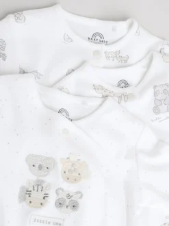 Babypakjes En Babypyjama's|Next - Verpakking van 3 babypyjama's (0-2jr) Wit met safariprint