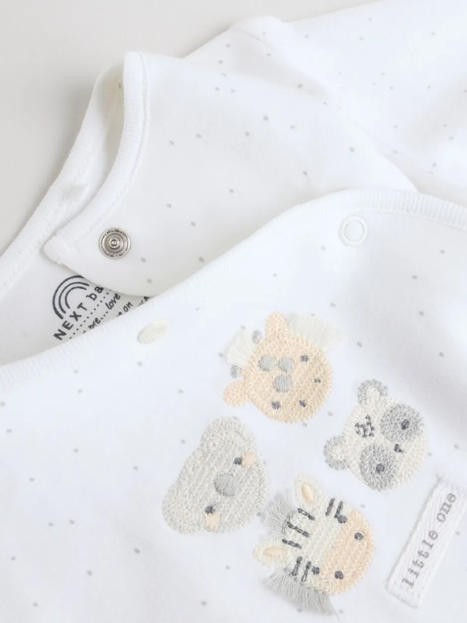 Babypakjes En Babypyjama's|Next - Verpakking van 3 babypyjama's (0-2jr) Wit met safariprint