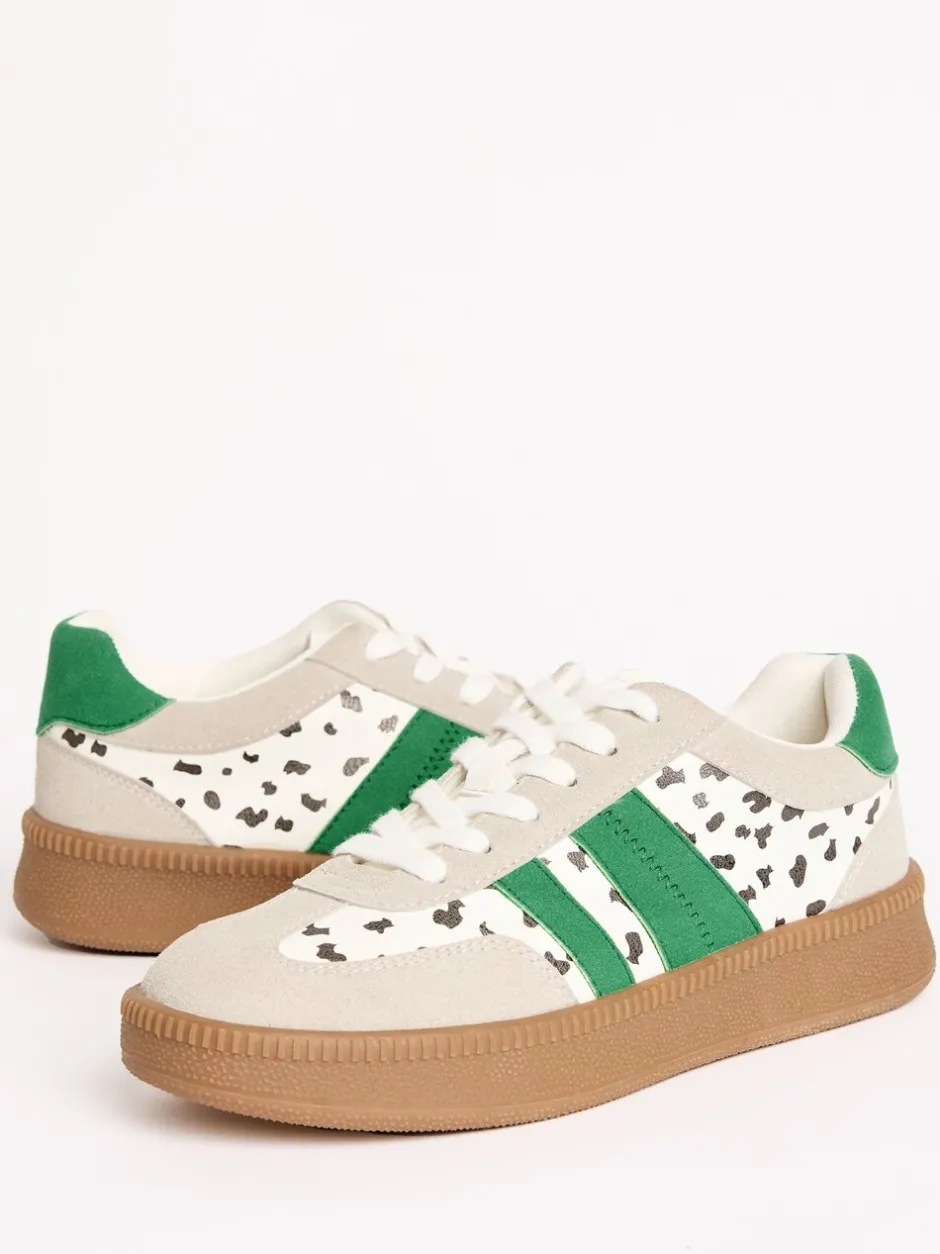Sneakers|Friends Like These Wit met stippen - Lace Up Retro Gumsole Sports Trainers