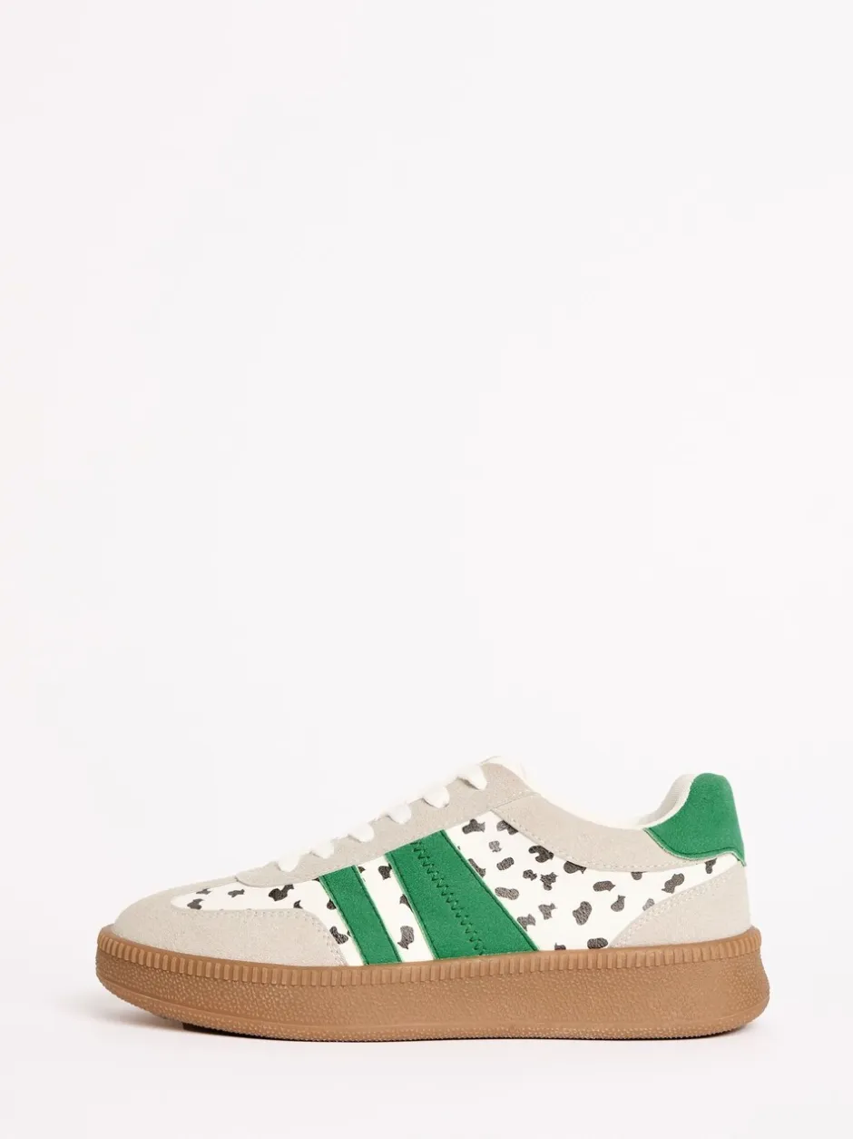 Sneakers|Friends Like These Wit met stippen - Lace Up Retro Gumsole Sports Trainers