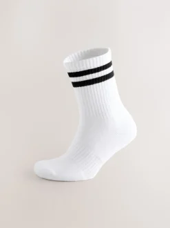 Sportkleding*Next - Verpakking van 4 sportsokken Wit met zwarte strepen