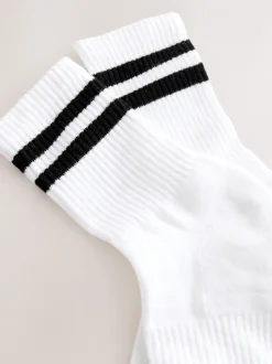 Sportkleding*Next - Verpakking van 4 sportsokken Wit met zwarte strepen
