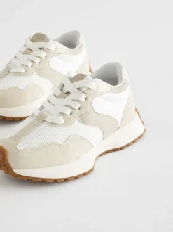Sneakers|Sneakers|Next Wit neutraal - Vetersneakers met dikke zool