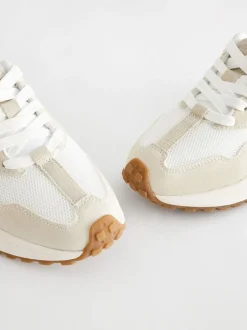 Sneakers|Sneakers|Next Wit neutraal - Vetersneakers met dikke zool