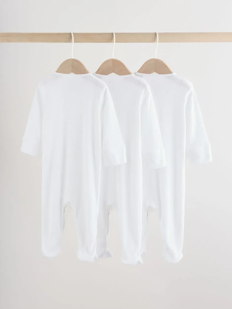 Babypakjes En Babypyjama's*Next Wit pointelle - Baby Sleepsuits 3 Pack (0-18mths)