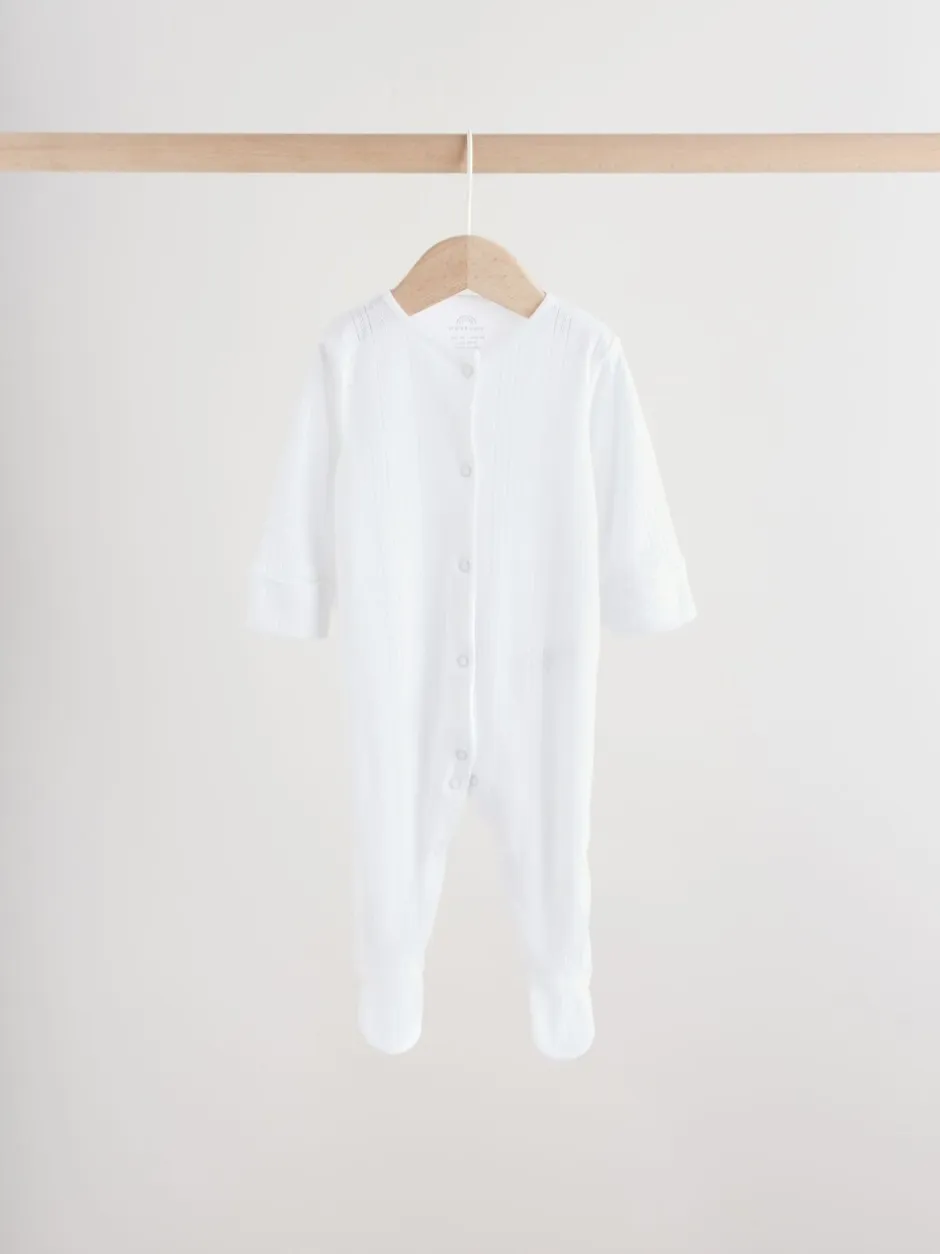Babypakjes En Babypyjama's*Next Wit pointelle - Baby Sleepsuits 3 Pack (0-18mths)
