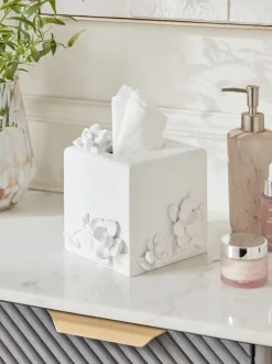 Decoraties|Thuiskantoor*Next Wit tissuebakje met bloemen