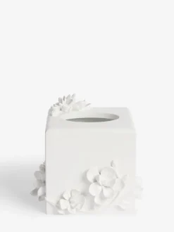 Decoraties|Thuiskantoor*Next Wit tissuebakje met bloemen