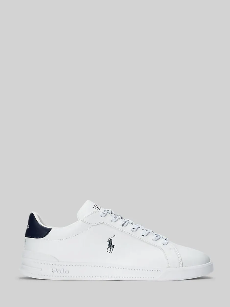 Sneakers|Polo Ralph Lauren - - Heritage Court II - Leren sneakers Wit/blauw