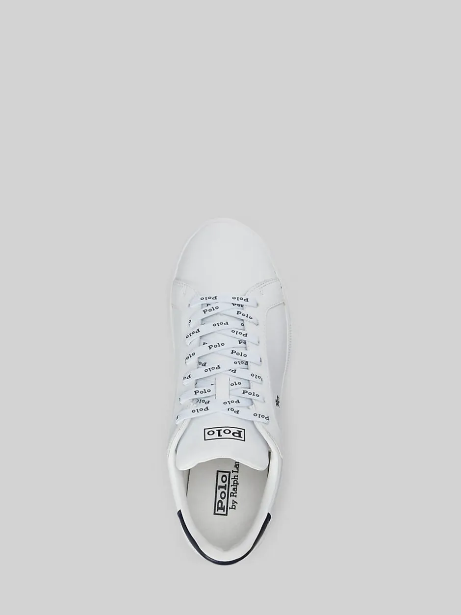 Sneakers|Polo Ralph Lauren - - Heritage Court II - Leren sneakers Wit/blauw