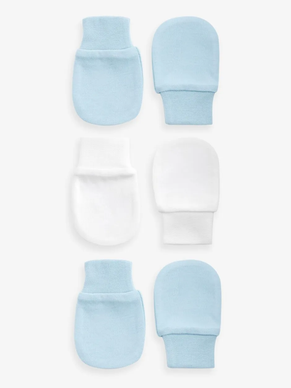 Mutsjes En Antikrabwantjes|Mutsen, Handschoenen En Sjaals*Next Wit/blauw - Set van 3 antikrabwantjes