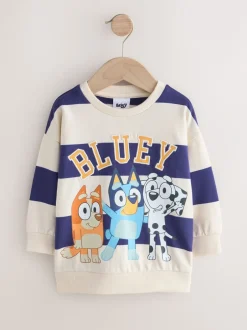 Sweaters En Hoody´S*Next Wit/blauw gestreept - Bluey sweatshirt van katoen met ronde hals (12mnd -8jr)