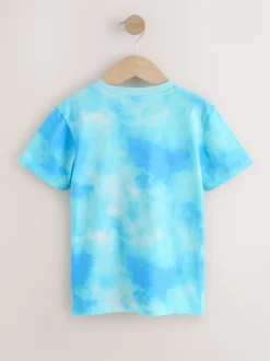 T-Shirts|Tops|Next Wit/blauwe Dragon - T-shirt met normale pasvorm, korte mouwen en all-over print (3-16jr)