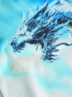 T-Shirts|Tops|Next Wit/blauwe Dragon - T-shirt met normale pasvorm, korte mouwen en all-over print (3-16jr)