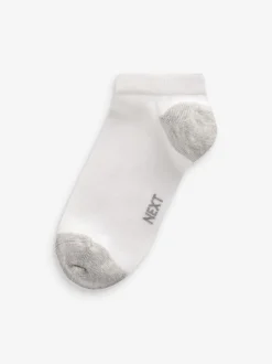 Sokken*Next Wit/blauw/grijs met contrasterende hiel en teen - Verpakking van 7 paar sneakersokken met hoog aandeel katoen