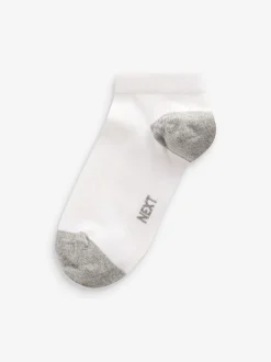 Sokken*Next Wit/blauw/grijs met contrasterende hiel en teen - Verpakking van 7 paar sneakersokken met hoog aandeel katoen