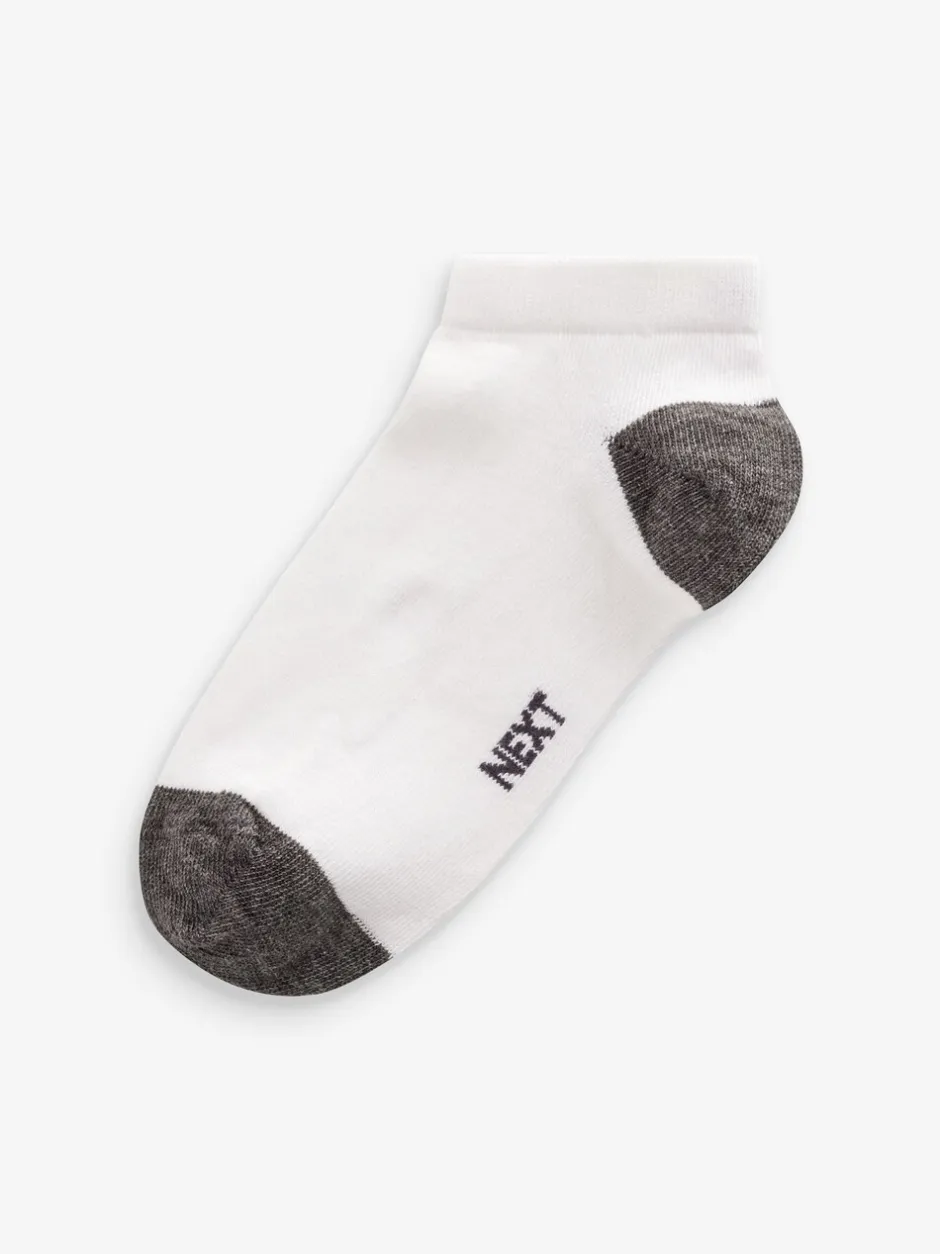 Sokken*Next Wit/felgekleurde hiel en teen - Verpakking van 7 paar sneakersokken met hoog aandeel katoen