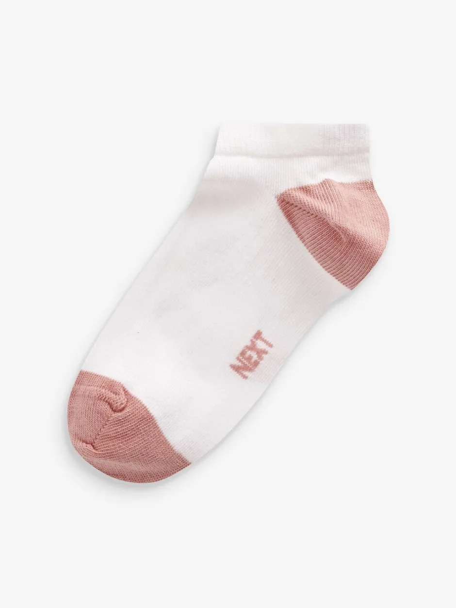 Sokken*Next Wit/felgekleurde hiel en teen - Verpakking van 7 paar sneakersokken met hoog aandeel katoen