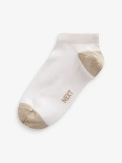 Sokken*Next Wit/felgekleurde hiel en teen - Verpakking van 7 paar sneakersokken met hoog aandeel katoen