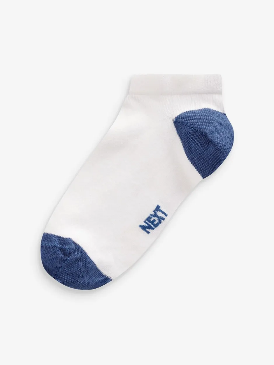 Sokken*Next Wit/felgekleurde hiel en teen - Verpakking van 7 paar sneakersokken met hoog aandeel katoen