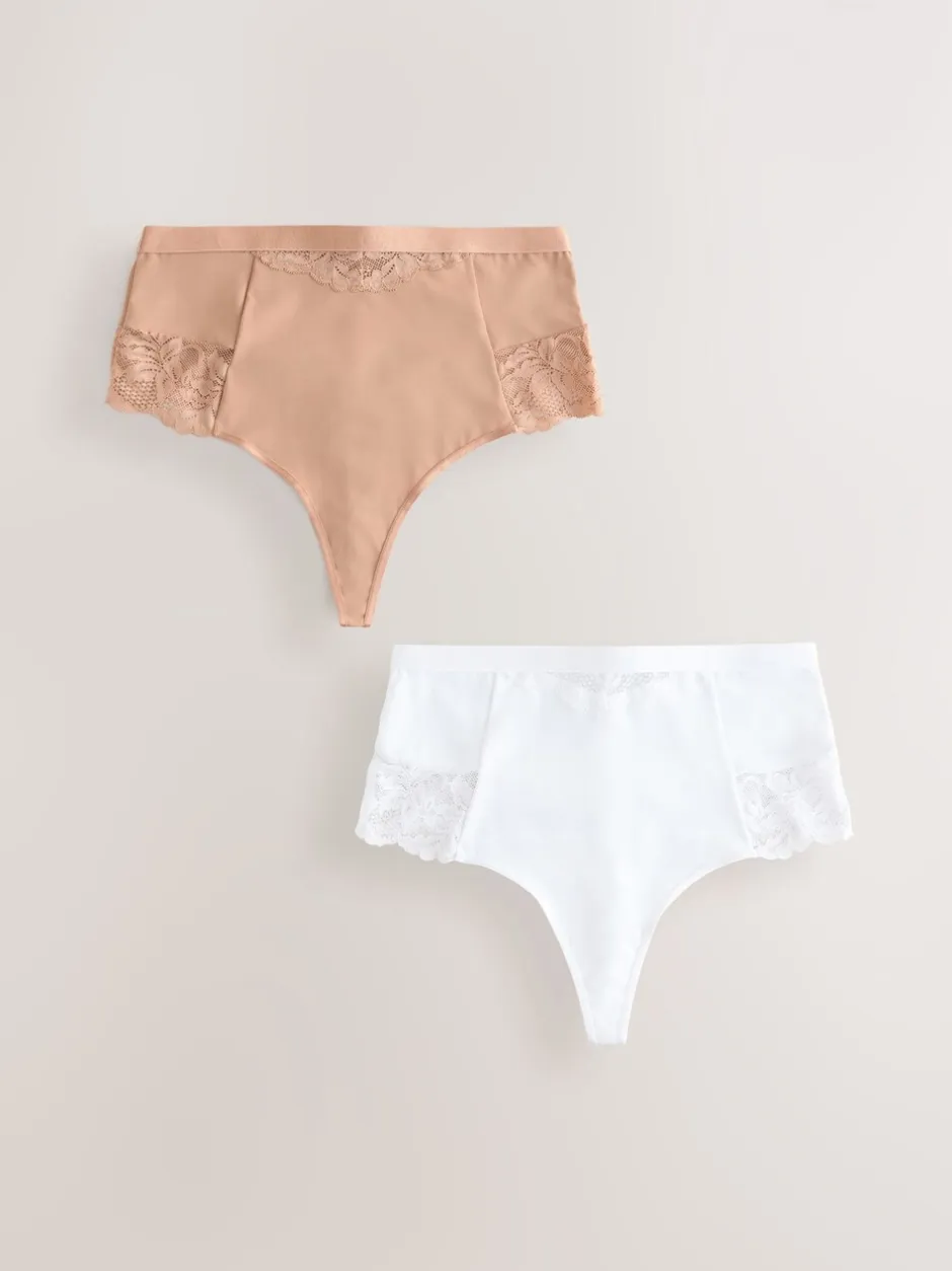 Shapewear|Next - 2 Strings met licht buikcorrigerende hoge taille Wit/huidskleur