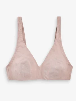 Beha's*Next - Katoenmix ultiem comfort beha's verpakking van 3 Wit/marineblauw/roze