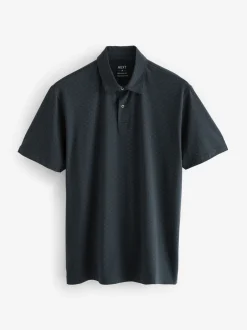 Poloshirts*Next Wit/marineblauw/zwart met goudkleurige geometrische print - Set van 3 jersey poloshirts met korte mouwen