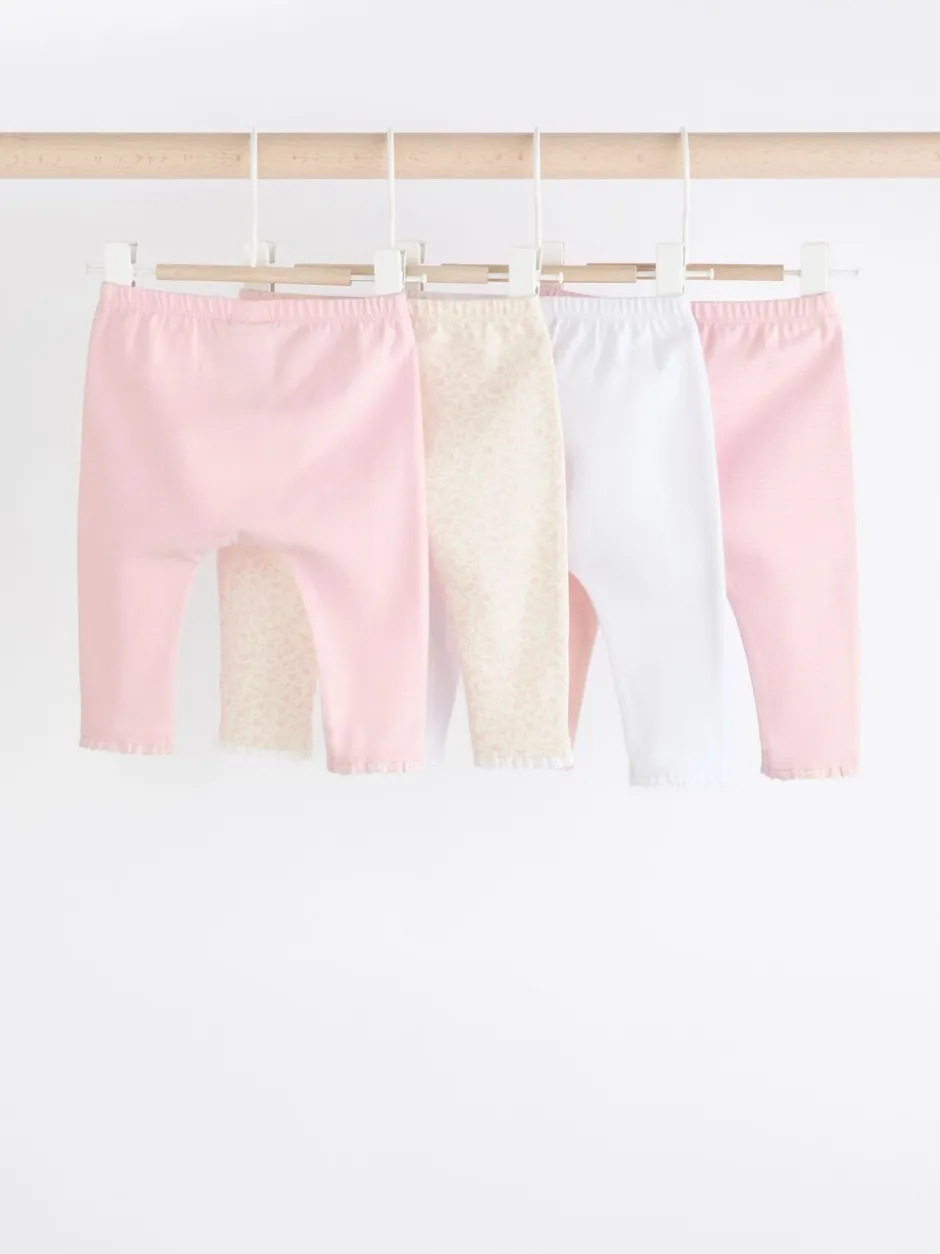 Broeken En Leggings*Next Wit/roze - Verpakking van 4 babyleggings (0 mnd -2 jr)