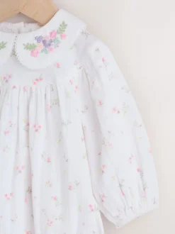 Rompertjes En Tuinbroeken|Babypakjes En Babypyjama's|Next Wit/roze met fijne print - Babyrompers met bloemenprint Set 2 -delig met maillot (0mnd -3jr)