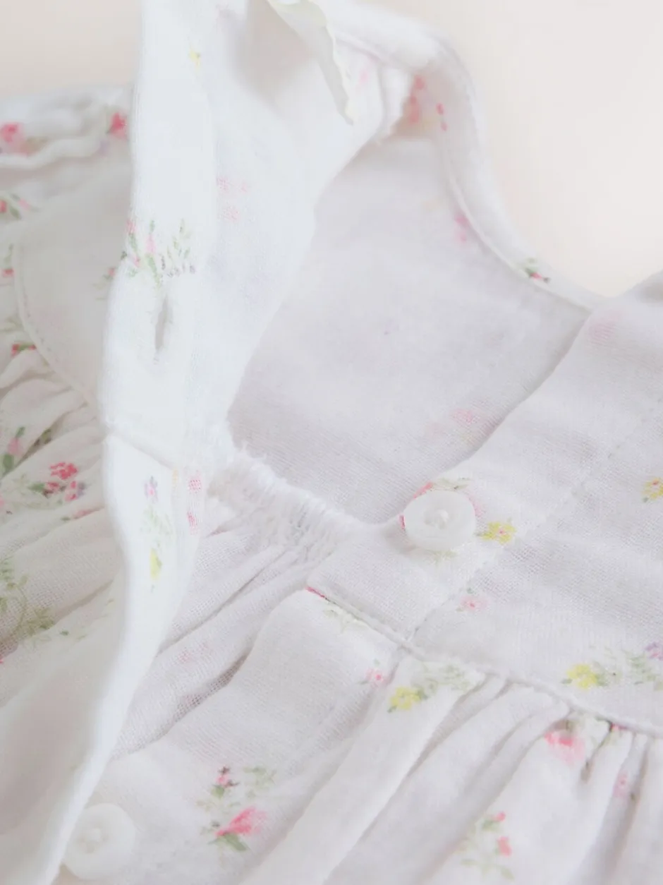 Rompertjes En Tuinbroeken|Babypakjes En Babypyjama's|Next Wit/roze met fijne print - Babyrompers met bloemenprint Set 2 -delig met maillot (0mnd -3jr)