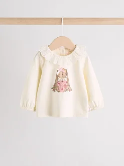 Tops*Next Wit/roze/konijn/bloemenprint - Set met lange mouwen en legging voor baby's (0mnd-2jr)