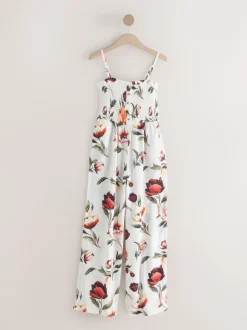 Jumpsuits En Playsuits|Next - Bandeau Jumpsuit with Linen Witte basis