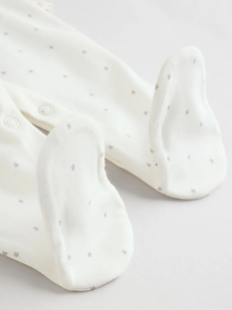 Babypakjes En Babypyjama's|Next - Verpakking van 3 slaappakjes (0-2jr) Witte basis