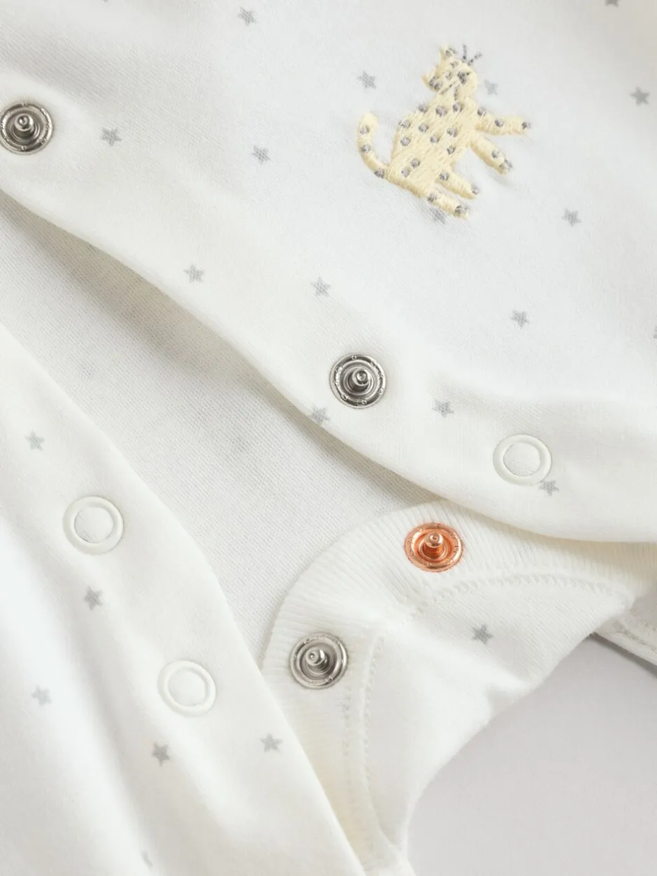 Babypakjes En Babypyjama's|Next - Verpakking van 3 slaappakjes (0-2jr) Witte basis