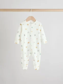 Babypakjes En Babypyjama's|Next - Verpakking van 3 slaappakjes (0-2jr) Witte basis