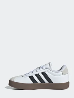 Sneakers|Sneakers*adidas - Vl Court 3.0 Suède sneakers met veters voor kinderen Wit/zwart
