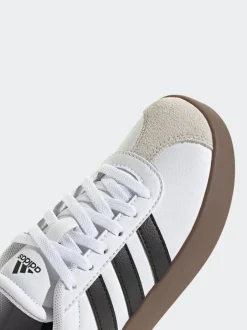 Sneakers|Sneakers*adidas - Vl Court 3.0 Suède sneakers met veters voor kinderen Wit/zwart