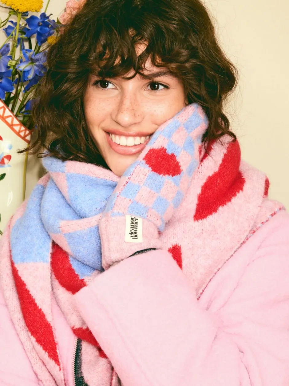 Mutsen, Handschoenen En Sjaals*Eleanor Bowmer - geruite wanten met lippenmotief Wit/zwart