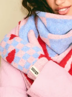 Mutsen, Handschoenen En Sjaals*Eleanor Bowmer - geruite wanten met lippenmotief Wit/zwart