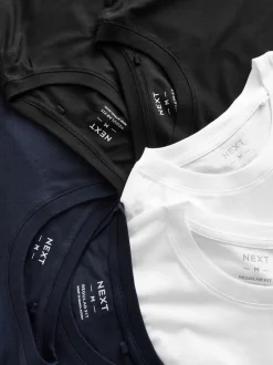 Loungewear|T-Shirts En Hemden|Next Wit/zwart/marineblauw - Normale Pasvorm - Essential katoenen T-shirts verpakking van 6