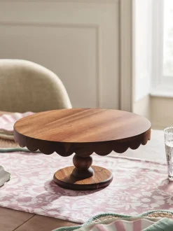 Tafelgerei*Next Wood Scalloped Edge Cake Stand