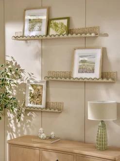 Opslag En Organisatie|Planken En Opslag|Next Woven Scallop Picture Shelf Grijs-groen