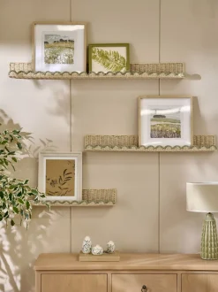 Opslag En Organisatie|Planken En Opslag|Next Woven Scallop Picture Shelf Grijs-groen