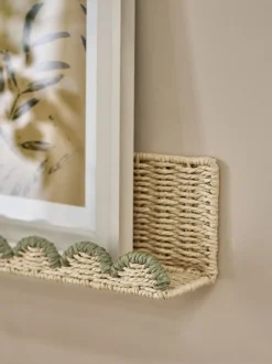 Opslag En Organisatie|Planken En Opslag|Next Woven Scallop Picture Shelf Grijs-groen